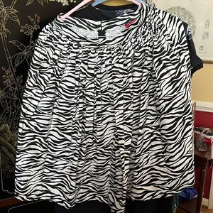 Large Zebra Print Deadly Dames Swing Skirt